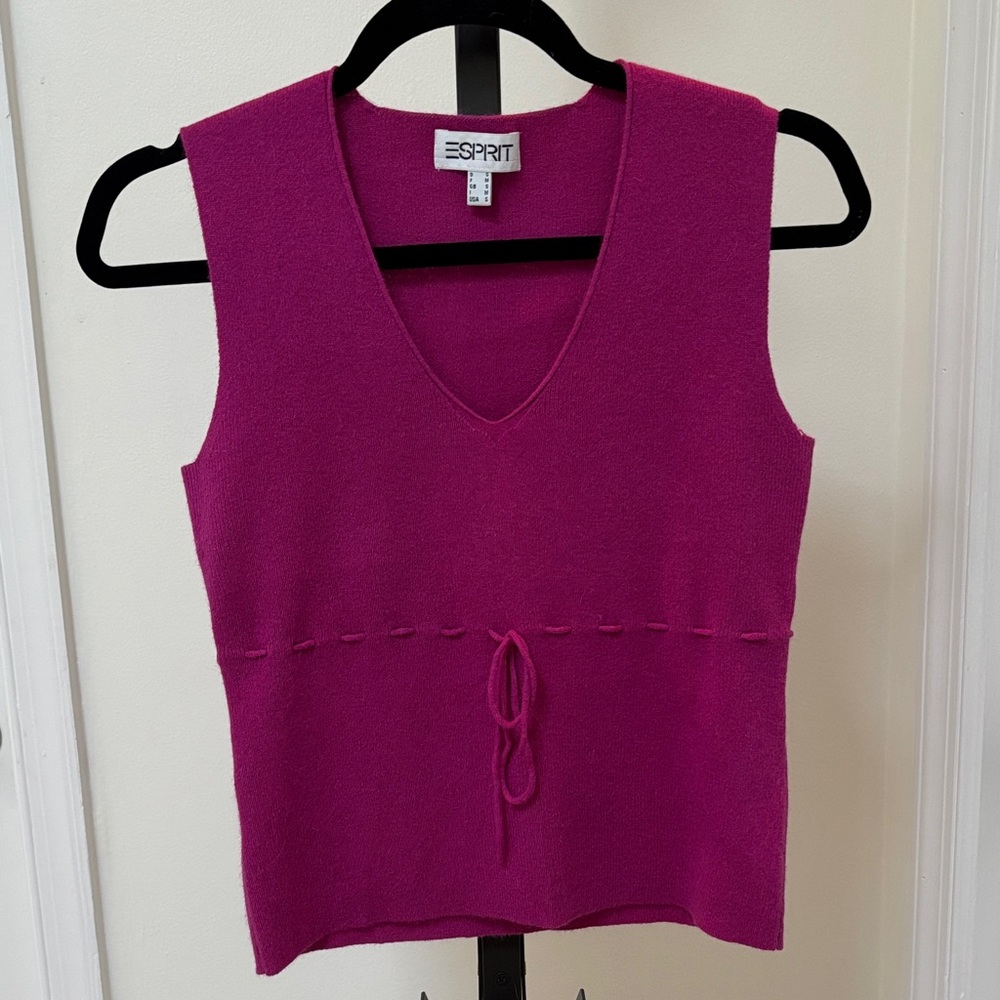 Esprit Fuchsia Sleeveless Wool Sweater Vest